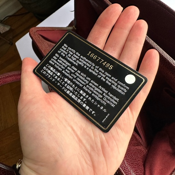 Chanel burgundy red glazed caviar frame shiva tote bag W aged gold hardware - Picture 5 of 16